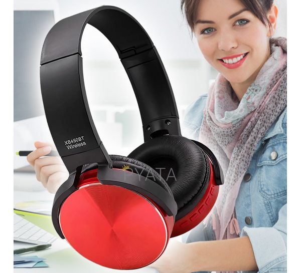 Стильные накладные наушники SN eXtra Bass MDR-XB450, беспроводные, Красный