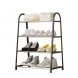 Пластиковый органайзер для обуви на 4 полки с оцинкованными трубками Shoe rack U-shaped YH8810-4 Черный