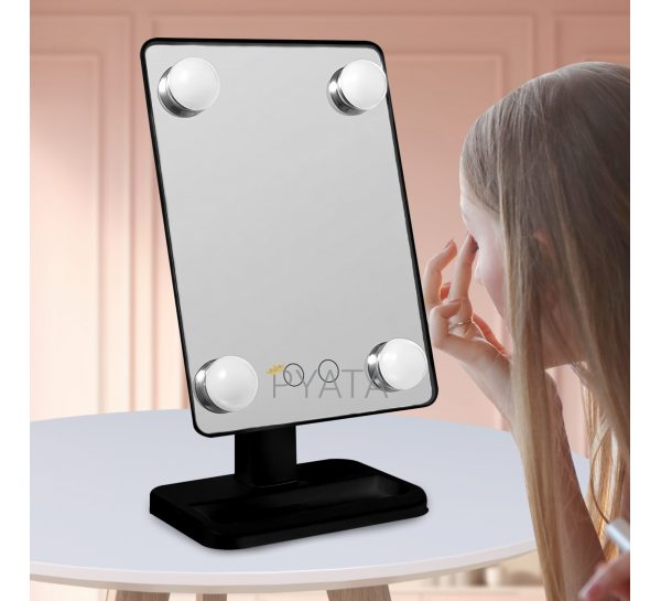 Зеркало для макияжа сенсорное с LED подсветкой Cosmetie Mirror 360 Rotation Angel XR-8989 черный (205)