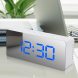 Настільний дзеркальний годинник Mirror Led Clock YQ-719 у стилі мінімал, Синій циферблат/Білий корпус