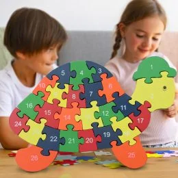Развивающий разноцветный деревянный 3D пазл Ракушка с буквами, 2-4 года (В)