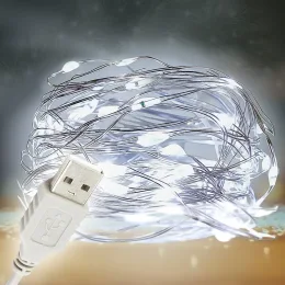 Праздничная LED гирлянда Xmas «Роса» USB длиной 3 метра с холодным светом (К-213)
