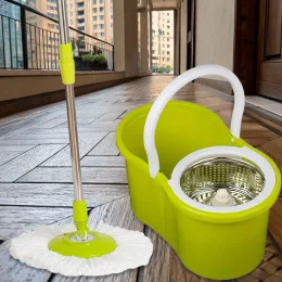 Швабра с ведром и автоматическим отжимом Magic Mop Easy 360 на 8 литров, Зеленый