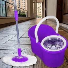 Швабра с ведром и автоматическим отжимом Magic Mop Easy 360 на 8 литров, Фиолетовый