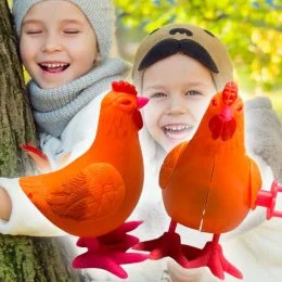 Игрушка с механическим заводом, заводная игрушка Курица