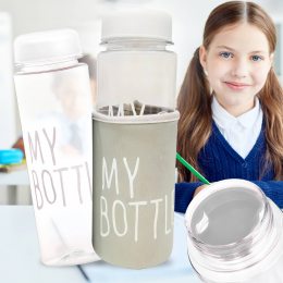 Портативная пластиковая бутылка для воды в чехле My Bottle (Белый)