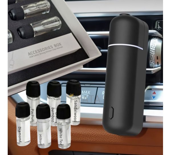 Автомобільний електронний дифузор Ultrasonic Car Aroma Diffuser Black із 6 ароматами