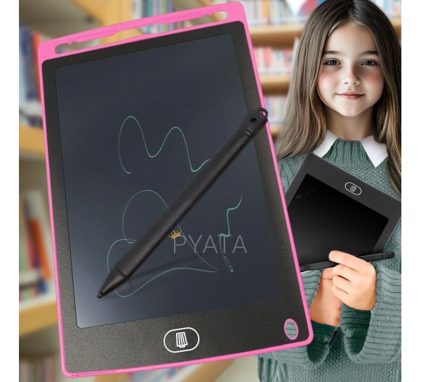  Дитячий графічний планшет LCD Writing Tablet для малювання зі стілусом 10", Рожевий