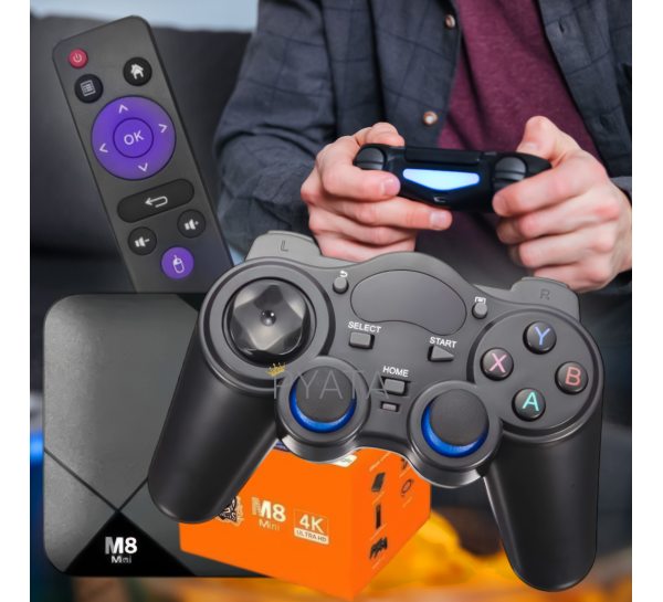 Ігрова консоль-приставка з двома джостиками Tv Box S 2.4G Wireless Controller Gamepad 1000 ігор