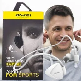 Спортивные беспроводные bluetooth наушники Awei A840BL 100 мАч Белый