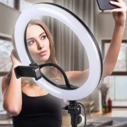 Кольцевая LED лампа 36 см для профессионального света с держателем для телефона