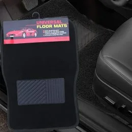 Набор универсальных ковриков для автомобиля Universal Floor Mats, текстиль+резина, Черный (DRK)