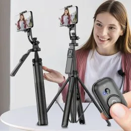 Портативний монопод-штатив для телефона 3 в 1 С18 Selfie stick Чорний (205)