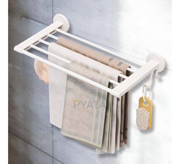 Самоклеюча настінна вішалка для рушників у ванну Towel rack YH6613 Білий (2128)