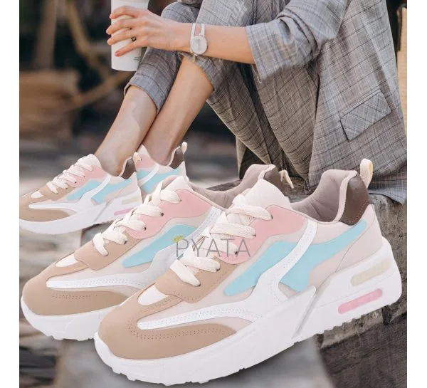 Кроссовки женские Gollmony 2023-12-4 демисезонные 38р (1 пара) Beige+Pink+Blue (BOT)