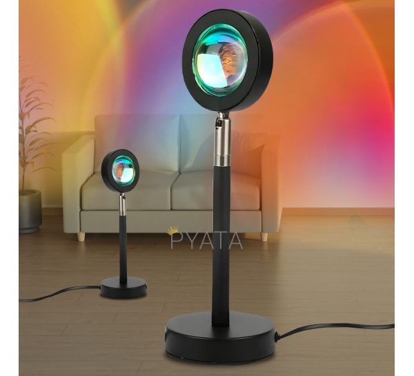 Sunset Lamp проекционный светильник с эффектом заката RGB, USB светильник проектор 23 см (205)