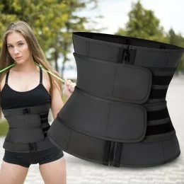 Регулируемый стягивающий пояс для похудения и коррекции фигуры Back Support Belt, черный L (205)