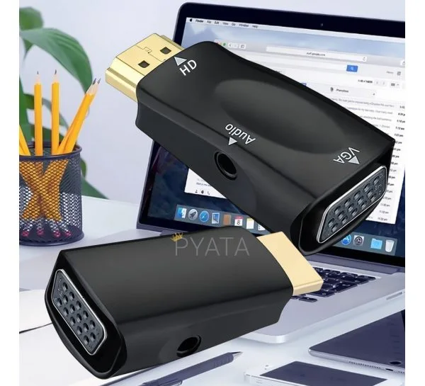 Переходник адаптер HDMI Male - VGA Female 1080p Full HD 1080p с аудио входом (В)