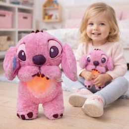 Детская мягкая игрушка с функцией дыхания «Веселый Стич» Розовый