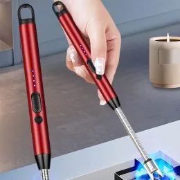 Импульсная USB зажигалка со встроенным аккумулятором для газовой плиты, духовки, розжига, Красный (JS)