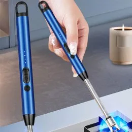 Импульсная USB зажигалка со встроенным аккумулятором для газовой плиты, духовки, розжига, Синий (JS)
