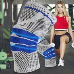 Эластичный бандаж-фиксатор для коленного сустава Knee Support Серо-синий L (ЖЯ)