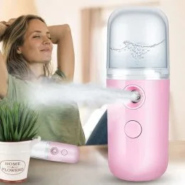 Портативний зволожувач шкіри, нано спрей для обличчя Nano mist sprayer EL-544-20, Рожевий (ЖЯ)