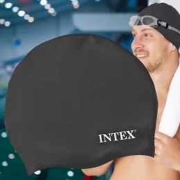 Силіконова універсальная шапочка для плавання унісекс Intex 55992 від 8 років Чорний