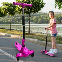 Універсальний дитячий складний самокат M-k plus k-40 Рожевий