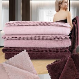 Набір м'яких текстильних рушників для тіла 6 штук MALLOORY HOME 66352/10139 50*100см Brown mix (ВОТ)