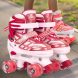 Детские четырехколесные ролики квады светящиеся колеса 104 S (31-34) Красный (4381)