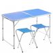 Раскладной портативный стол-чемодан для пикника с 2 стульями Folding Table Голубой