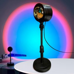 Портативна настільна LED лампа Q7 LED для селфі з ефектом заходу сонця 28-38 см Веселка (YAB)