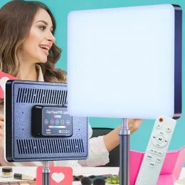 Студійна світлодіодна LED лампа F99 RGB 40W з пультом, 22.5×16 см, 240 діодів, 3000–6500K, 20 режимів підсвітки, 220V