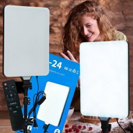 Профессиональная студийная LED лампа-прожектор Fill Light RL-24, 45W, CRI 96+, 480 LED, 3200-5700K, с пультом ДУ