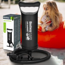 Ручний насос для надувних виробів BestWay 62002 Air Hammer 30 см (об'єм 0.85 л) (LM)