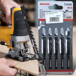 Пилки для лобзика Bochao T244D HCS для дерева, 5-50 мм, 5 шт (YAB)
