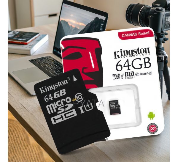 Карта пам'яті Kingston microSDC Canvas Select Plus Class 10 64GB