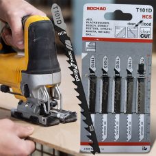 Пилки для лобзика Bochao T144D HCS для дерева, 5–50 мм, 5 шт (YAB)