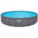 Круглый каркасный бассейн, песочный фильтр, лестница, тент Bestway Grey 561JZ 671х132 см 40377 литров
