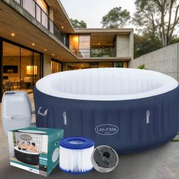 Надувне джакузі-СПА аеромасаж 4 місця, фільтр-насос Lay-Z-Spa Miami, Bestway 6001C, 180 х 66 см 669 л