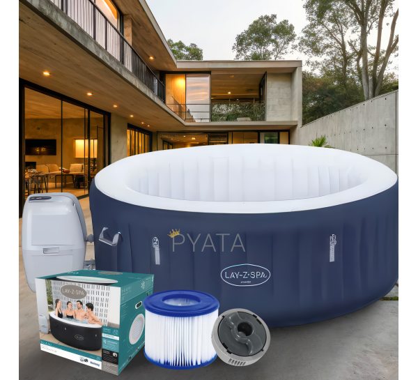 Надувне джакузі-СПА аеромасаж 4 місця, фільтр-насос Lay-Z-Spa Miami, Bestway 6001C, 180 х 66 см 669 л