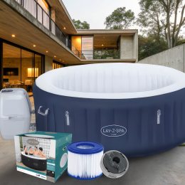 Надувне джакузі-СПА аеромасаж 4 місця, фільтр-насос Lay-Z-Spa Miami, Bestway 6001D, 196 х 66 см 908 л