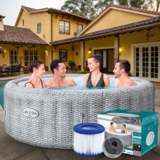 Надувне джакузі-СПА аеромасаж 6 місць, фільтр-насос Lay-Z-Spa Bali, Bestway 6001N, 196 х 71 см 980 л