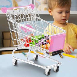 Настільний декоративний міні візок органайзер Mini Truck 12,5*11*8 см Рожевий