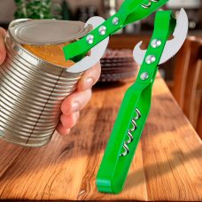 Сталевий універсальний ніж із штопором для консервних банок та пляшок 3в1 13,5 см Салатовий (YAB)
