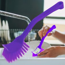Щетка для мытья посуды, кастрюли пластиковая с ручкой 19см Фиолетовый (YAB)