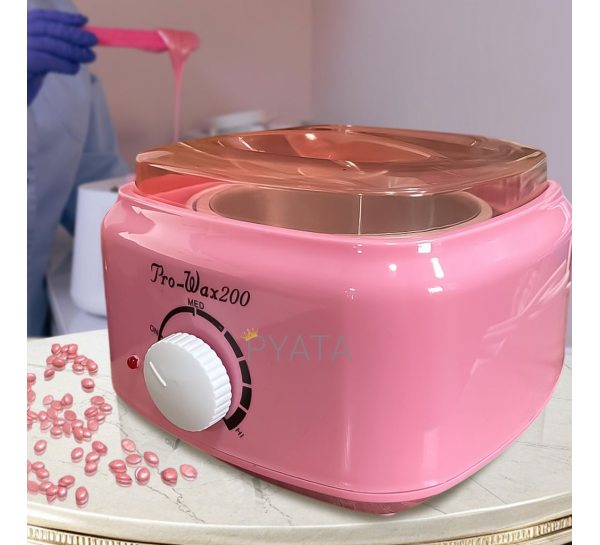 Воскоплав баночный Pro-Wax PW-200 для депиляции с терморегуляцией, Розовый (YAB)