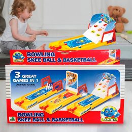 Детская развивающая настольная игра 3в1 Боулинг, баскетбол Tongs G55101/8031A (NI)