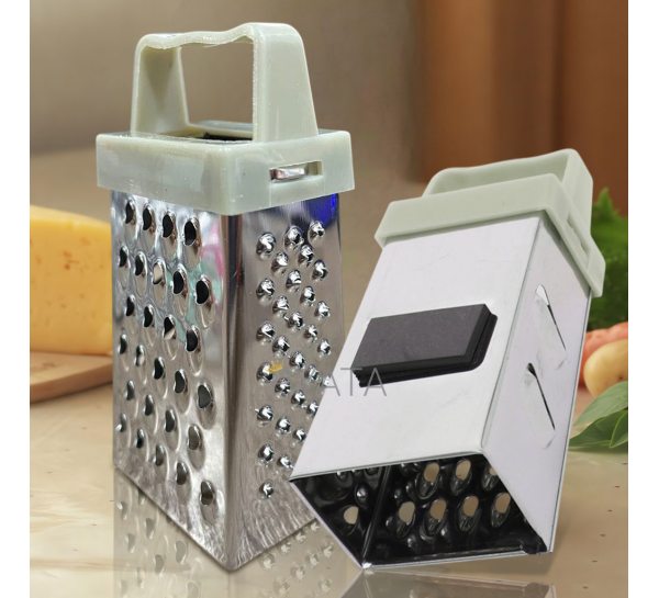 Мини-терка на магните 3-сторонняя нержавеющая сталь 7,5 см, Серый (YAB)